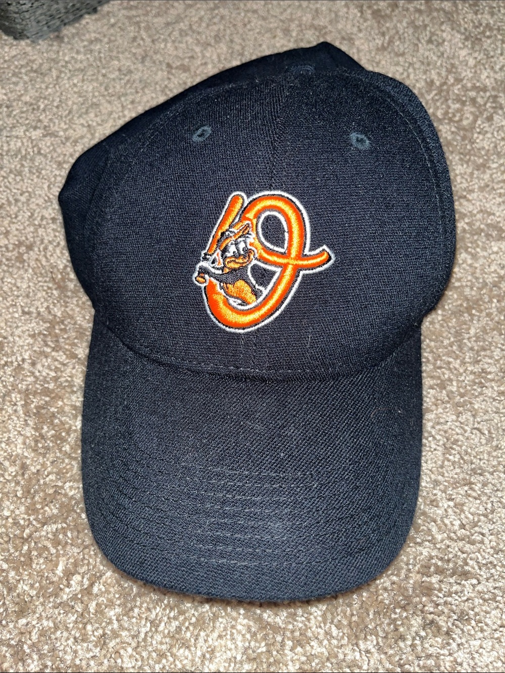 Nike Black Baseball Cap with Orange Embroidered Logo orioles